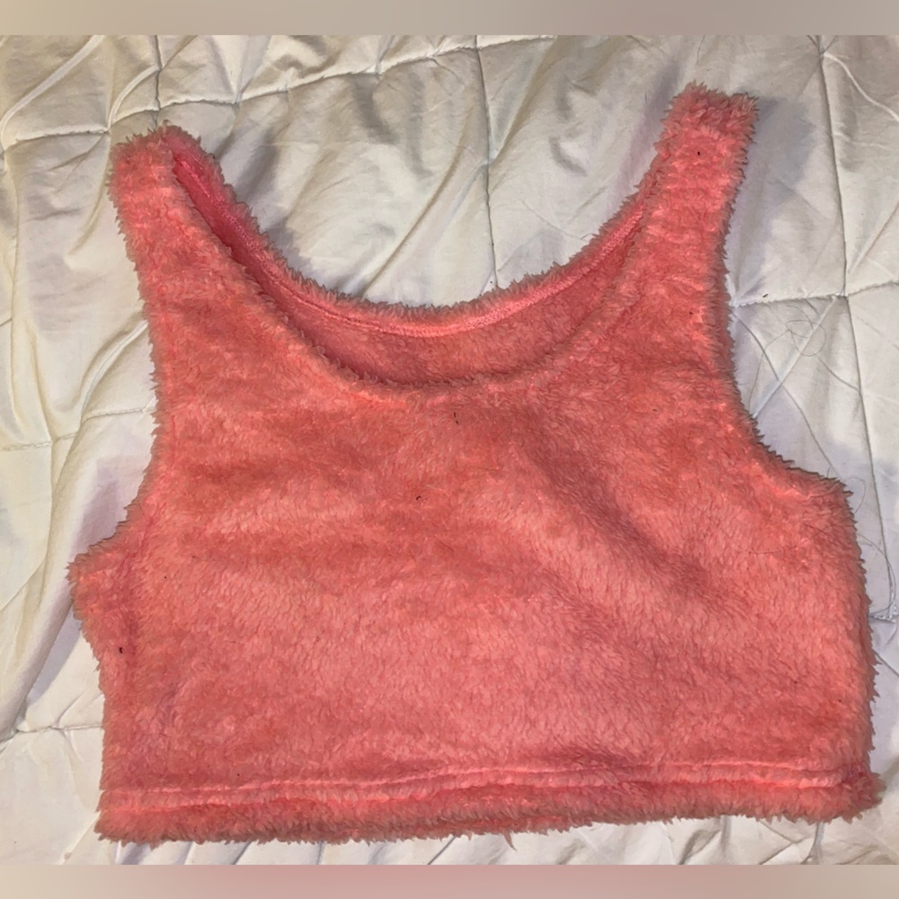 Medium Pink Fuzzy Top